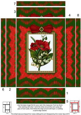Snowdrop Poppies Lace 7x5 Spiral Edge Stacker