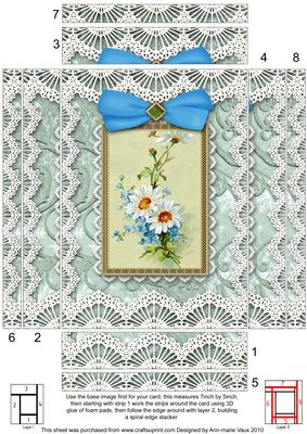Forget Me Knot Daisies Lace 7x5 Spiral Edge Stacker
