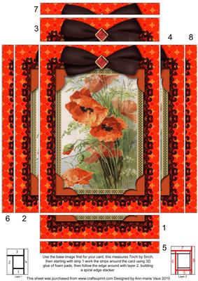 Poppies Lace 7x5 Spiral Edge Stacker