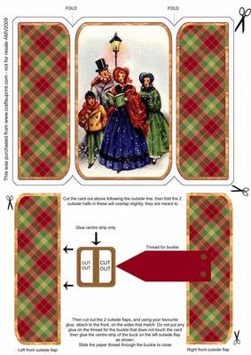Carol Singers Square Buckle Gatefold Card