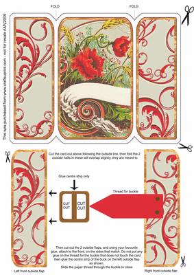 Poppy Poppies Square Gatefold Buckle Card