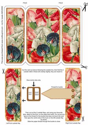 Sweet Peas Square Gatefold Buckle Card