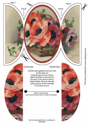 Poppy Basket Muriel Round Gatefold Card