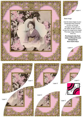 Blossom Girl 6 Inch Duo Corner Stack Card Front