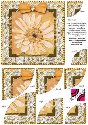 Daisy Deep Lace 6 Inch Duo Corner Stack Card Front