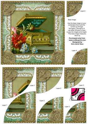 Music Box Vintage 6 Inch Duo Corner Stack Card Front