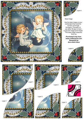 Singing Angels Vintage 6 Inch Duo Corner Stack Card Front