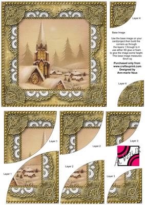 The Snow Steeple 6 Inch Duo Corner Stack Card Front