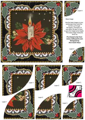 Candle Bouquet Vintage 6 Inch Duo Corner Stack Card Front
