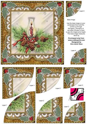 Candle Lantern2 Vintage 6 Inch Duo Corner Stack Card Front