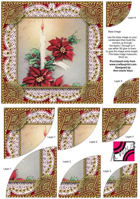Christmas Candle 1 6inch Duo Corner Stack Card Front