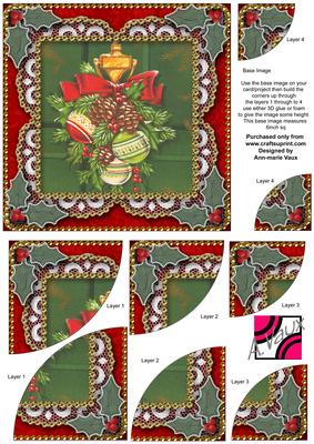 Christmas Door Knocker 2 6inch Duo Corner Stack Card Front
