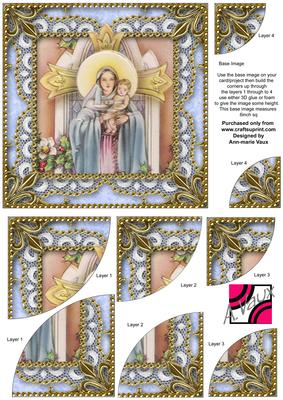Mary and Baby Jesus 2 6inch Duo Corner Stack Card Front