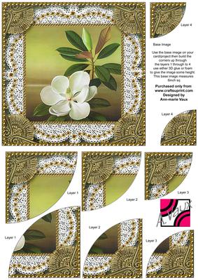 White Jasmine Vintage 6 Inch Duo Corner Stack Card Front