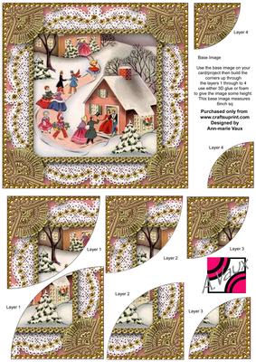 Christmas Party House 2 6inch Duo Corner Stack Card Front
