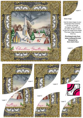 Christmas Church 1a 6inch Duo Corner Stack Card Front