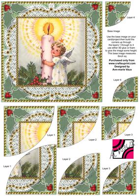 Candle Angel 1 Vintage 6inch Duo Corner Stack Card Front