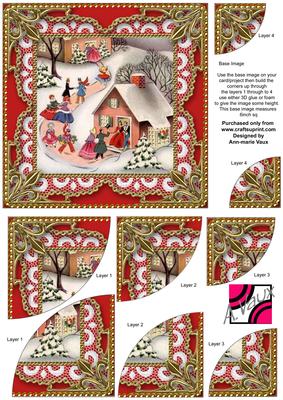 Christmas Party House 6inch Duo Corner Stack Card Front