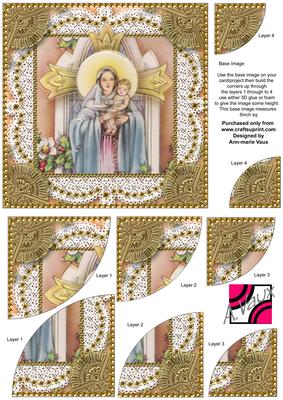 Mary and Baby Jesus1 6inch Duo Corner Stack Card Front