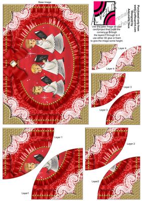 3 Choirboys Lace Ruffle 7x5inch Duo Corner Stack Card Front