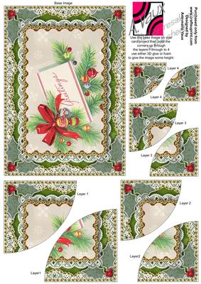 Greetings Bouquet Gold Lace 7x5inch Duo Corner Stacker