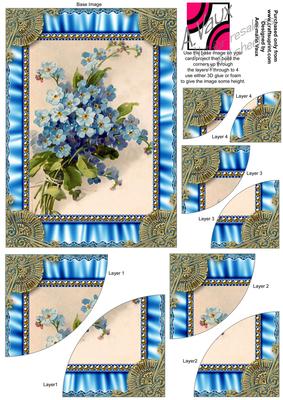 Forget-me-knot Ruffle 7x5inch Duo Corner Stack Card Front