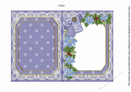 Blue Village Across the Miles 7x5in Fancy Lace Foldable Insert