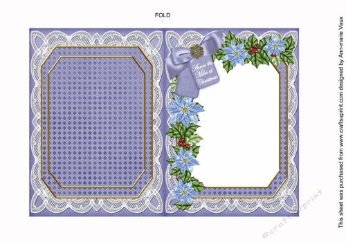 Snow Deer Across the Miles 7x5in Fancy Lace Foldable Insert