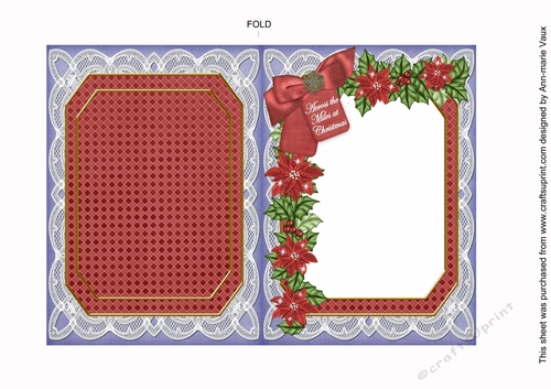 Santa Across the Miles 7x5in Fancy Lace Foldable Insert