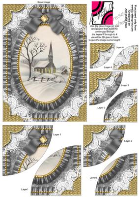 Church Lights Oval 7x5inch Duo Corner Stack Card Front