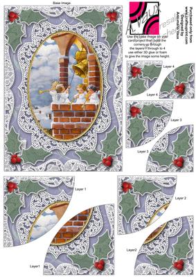 Angel Bells Lace 7x5inch Duo Corner Stack Card Front