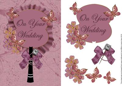 Plum Wedding Pretty Butterfly Fan Decoupage Step by Step
