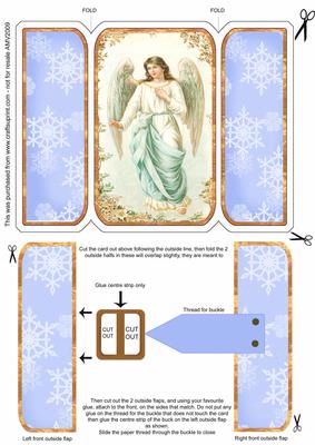 Christmas Snow Angel Square Gatefold Buckle Card