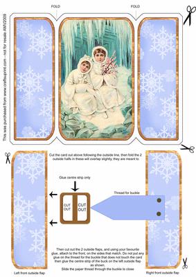 Christmas Snow Babies Square Gatefold Buckle Card