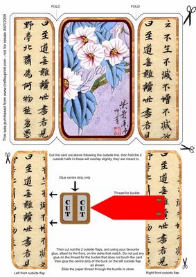 Oriental Blossom Square Gatefold Buckle Card