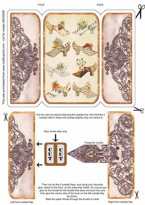 Ornate Ironwork Vintage Shoes Square Gatefold Buckle Card