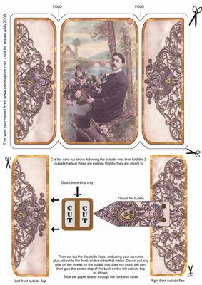 Ornate Ironwork Romantic Man Square Gatefold Buckle Card