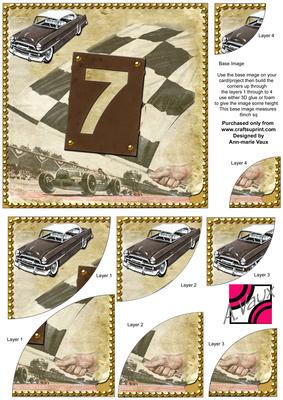 Vintage Racing Age 7 6inch Duo Corner Stacker
