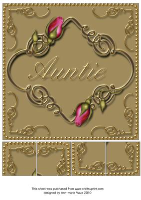 Vintage Tea Auntie Rose Fancies 8inch Picture Sheet