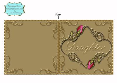 Vinatge Tea Daughter Rose Fancies Square Cut Fold Card