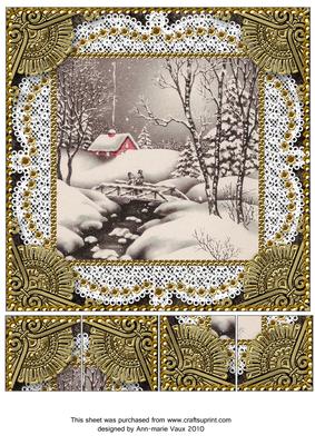 Christmas Snow Scene 8inch Picture Sheet