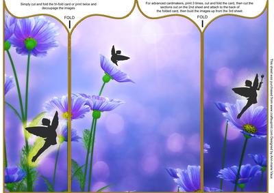 Blue Daisies Fairydust Taj Gatefold Card