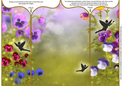 Fantasy Fairydust Pansies Taj Gatefold Card