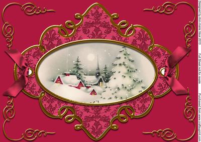 Snow Scene Village A4 Picture Sheet