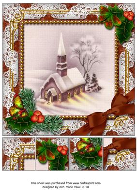 Church Lights Holly 8inch Picture Sheet
