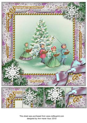 Christmas Carol Singers Snow 8inch Picture Sheet