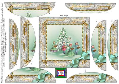 Christmas Carol Singers Square Spiral Rounded Edge Stacker