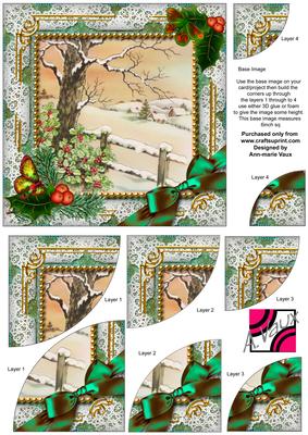Winter Tale Holly 6 Inch Duo Corner Stack Card Front