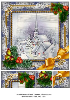 Blue Church Holly 8inch Picture Sheet