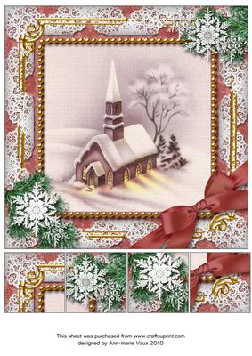 Church Lights Snow 8inch Picture Sheet